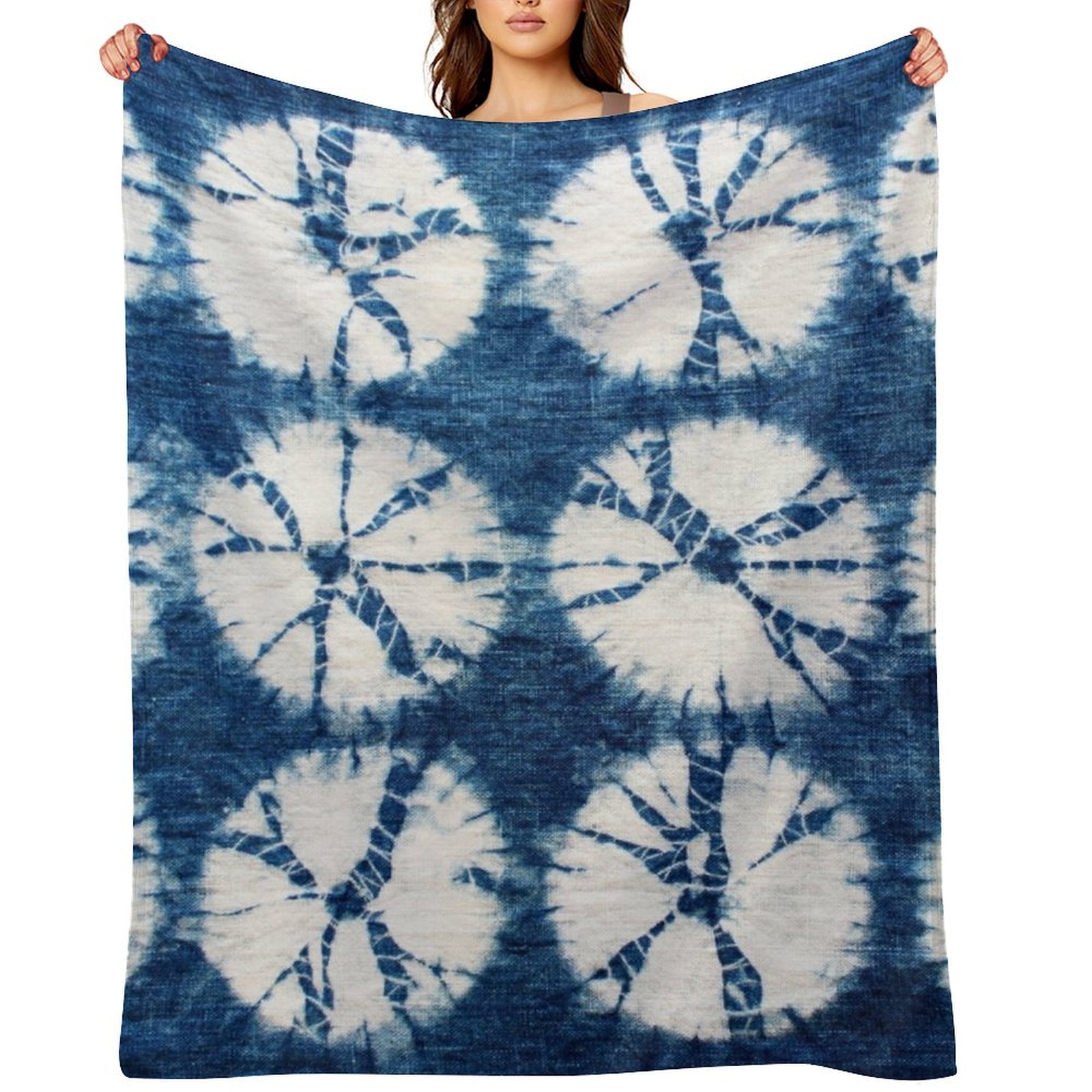 Shibori Tie Dye - Плед с узором «Шибори», цвет индиго,