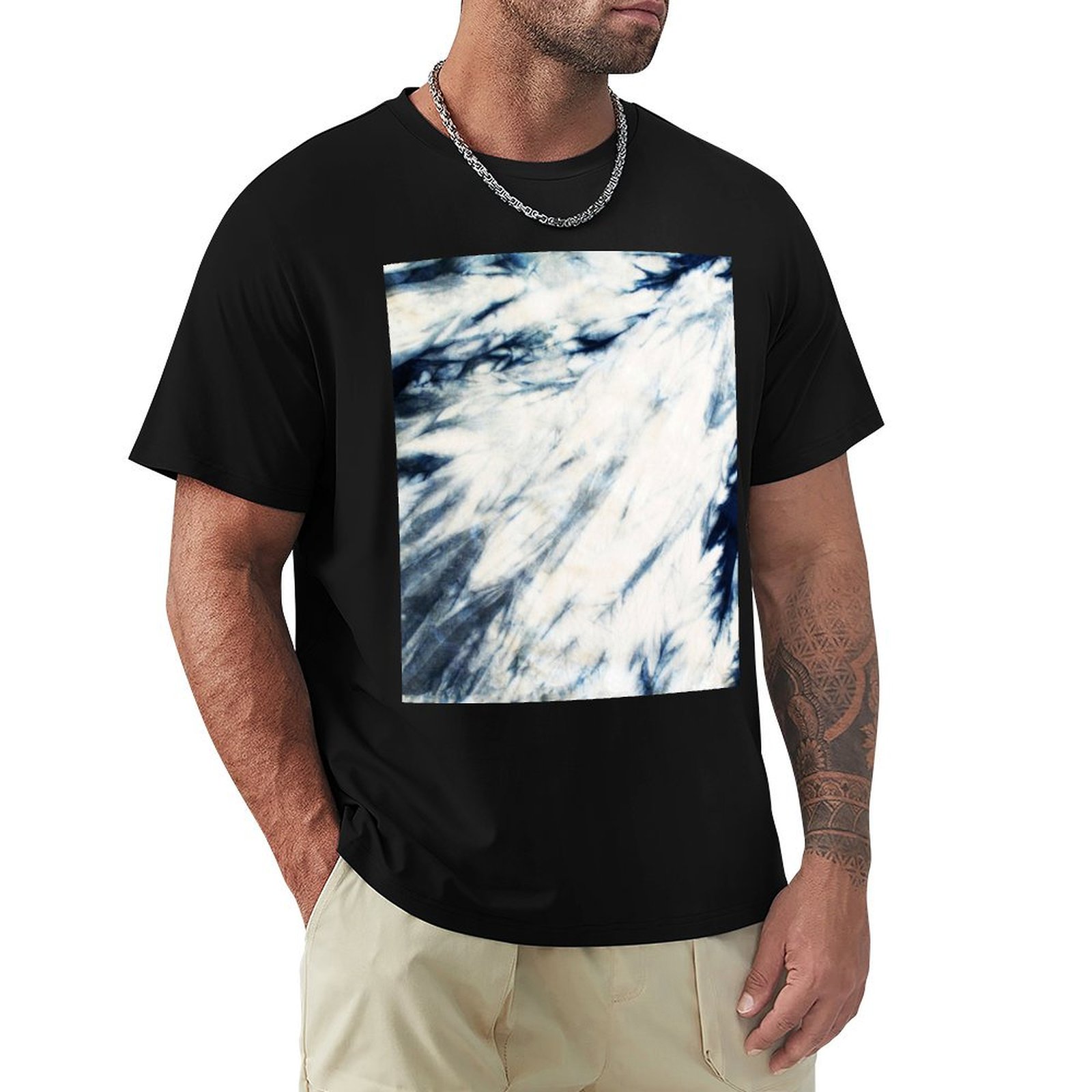 Shibori Tie Dye - Футболка Shibori Indigo Marble Tie Dye,