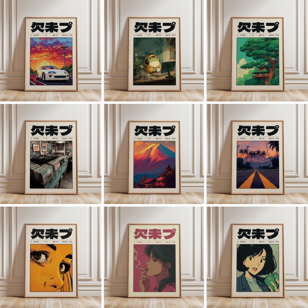 Japanese Culture Lifestyle - Ретро-постеры в стиле Tokyo Vaporwave и